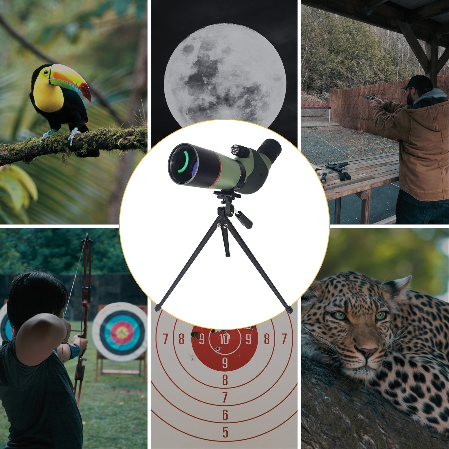 Waterproof and Nitrogen-Filled McJ Spotting Scope in Rainy Conditions