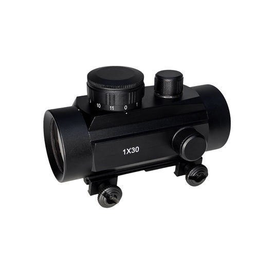 McJ Optics HUQ128TR 1x28 Tactical Red Dot Sight – 2 MOA, Multi-Coated Lens, 10 Brightness Levels
