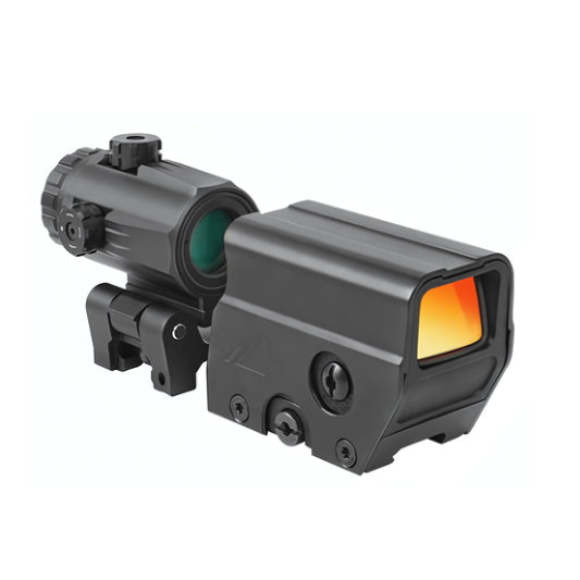 McJ Optics HUQ124TR+ - 1x33x24 2 MOA Tactical Red Dot Sight – 10 Brightness Settings, Multi-Coated Lens