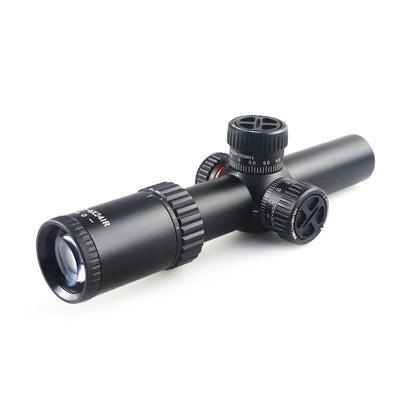 McJ Optics 1.2-6X24IR-SFP Tactical Rifle Scope - Adjustable Magnification, Wide FOV