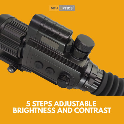 OLED screen display of McJ Optics monocular