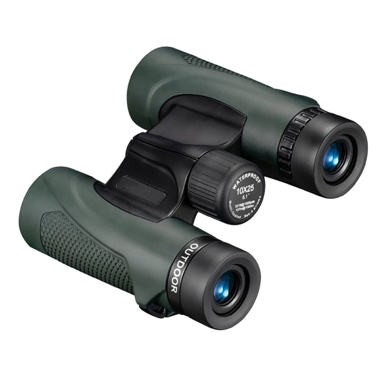 McJ 10x25 Compact Waterproof Binoculars Front View