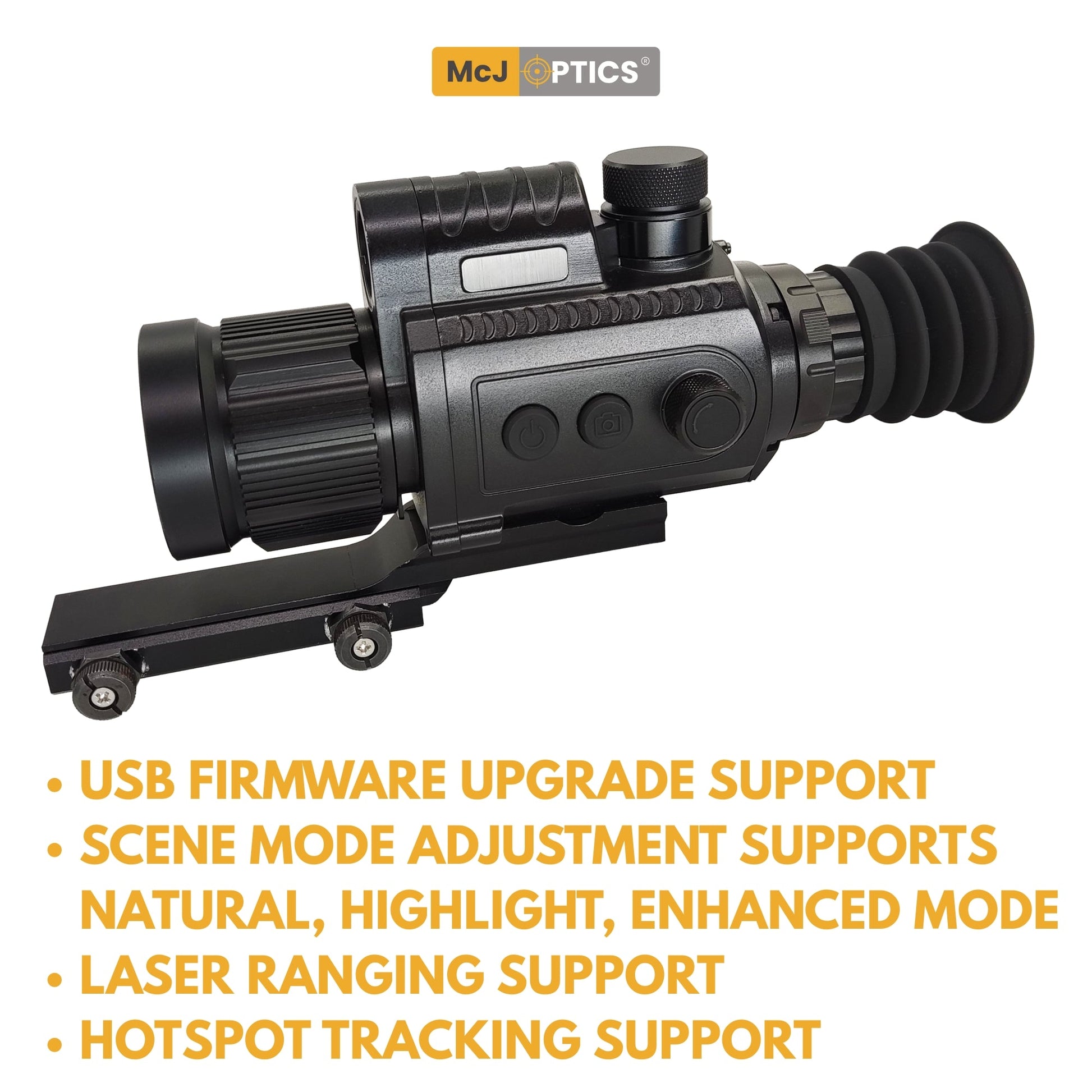 View of USB and battery port on McJ Optics unit